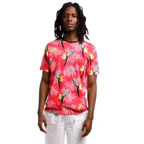 Printed Stretch Short Sleeve Crew Neck Tee | Parrot Captain