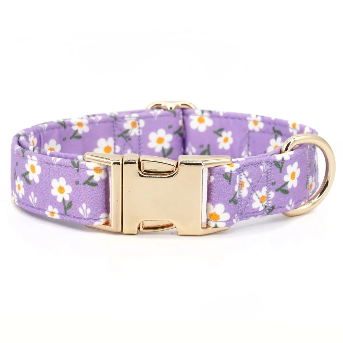 Purple Daisy Bowtie Unbreakable Collar™ & Leash Set