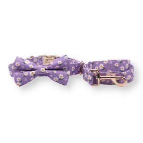 Purple Daisy Bowtie Unbreakable Collar™ & Leash Set