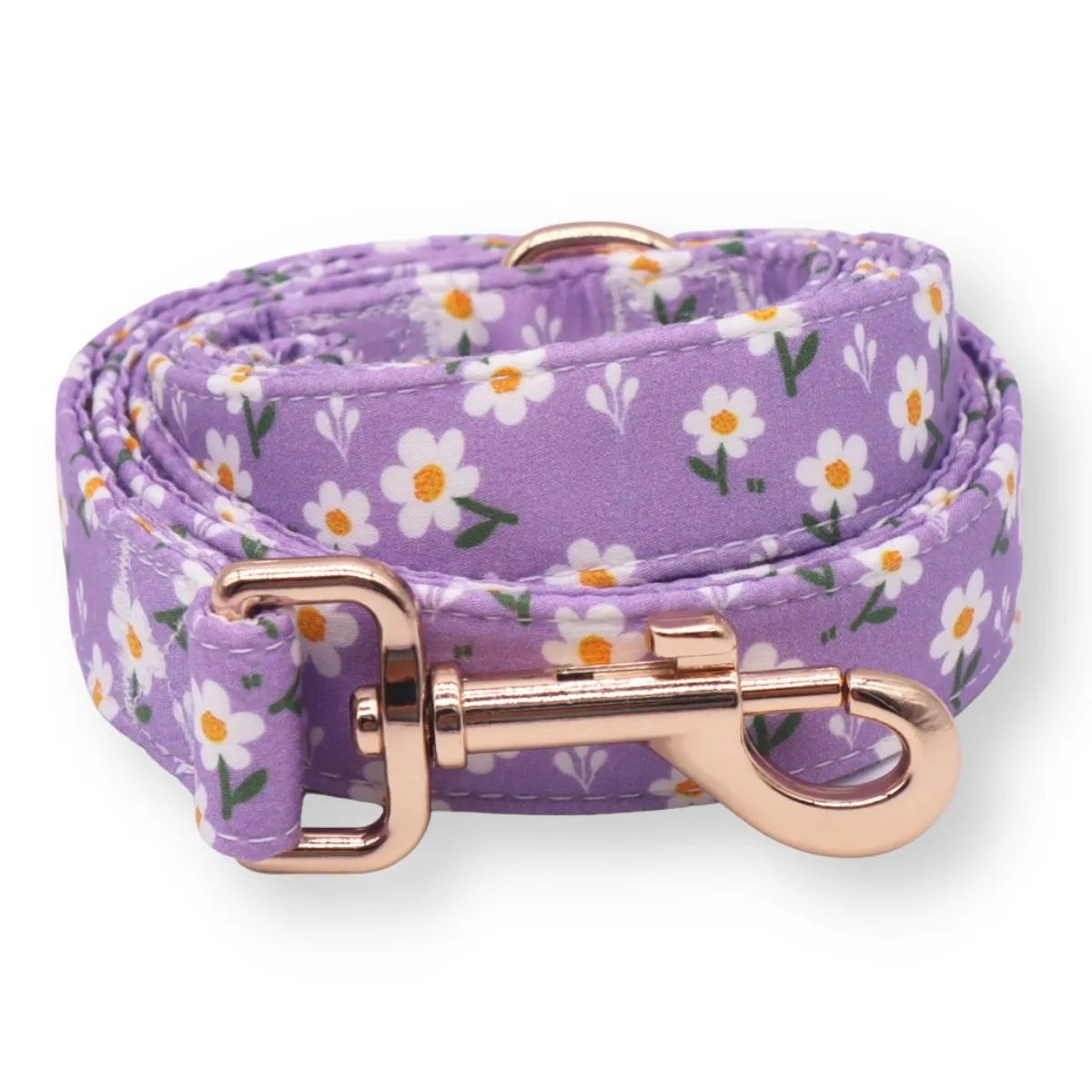 Purple Daisy Bowtie Unbreakable Collar™ & Leash Set