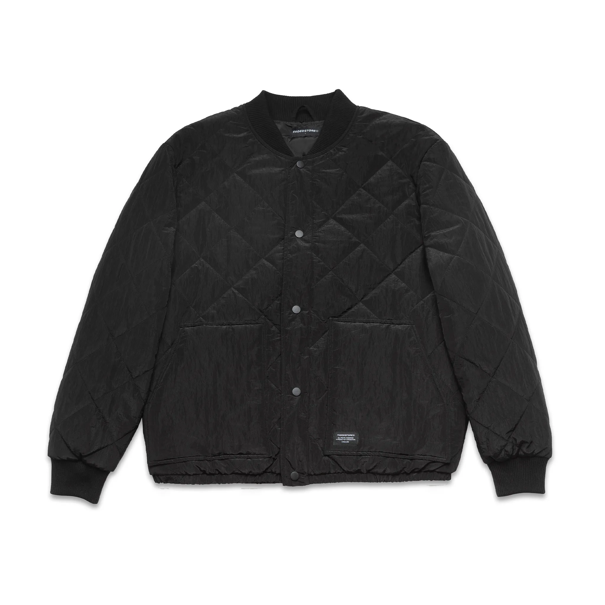 Quilted Bomber Jacket | Black