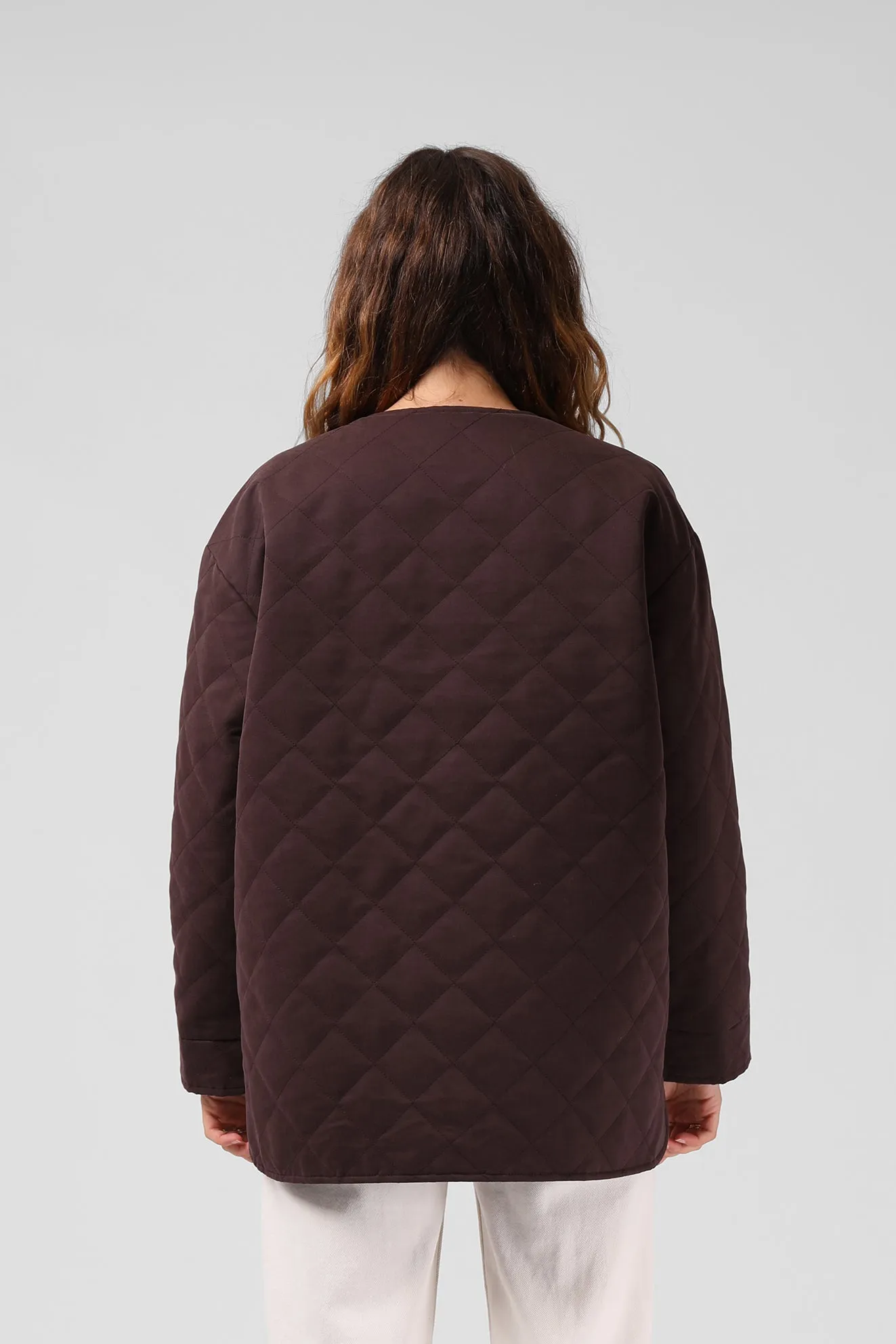 Quilted Jacket - Chocolate Plum