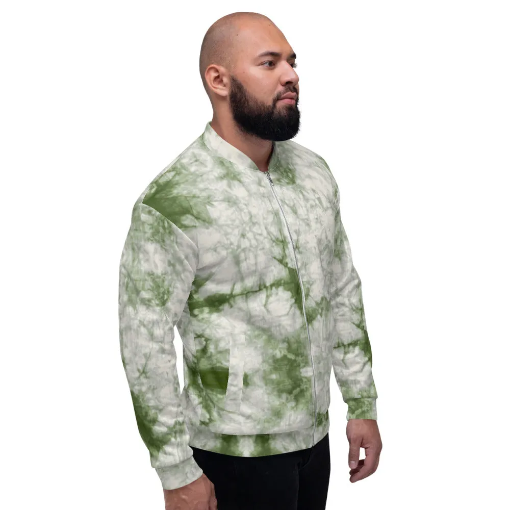 Recycled Unisex Bomber Jacket  - Sage Tie Dye - Men