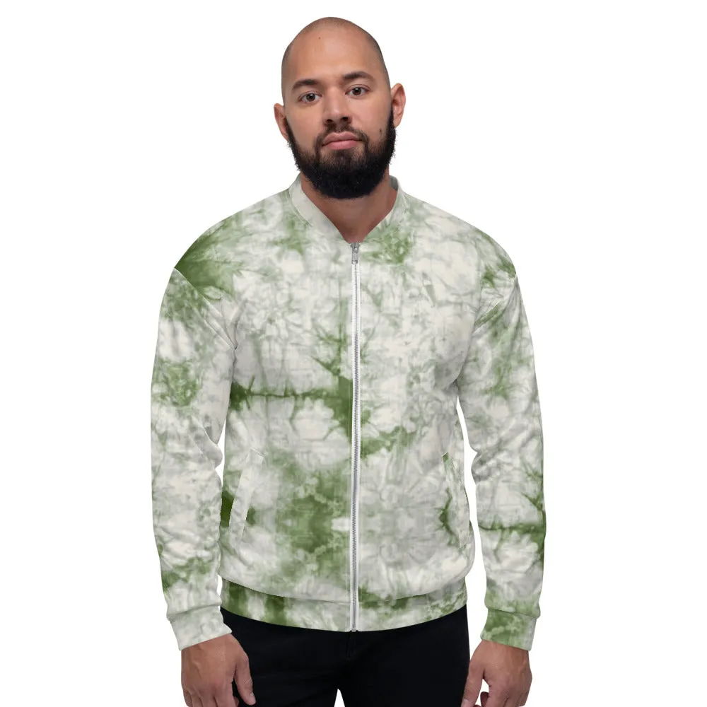 Recycled Unisex Bomber Jacket  - Sage Tie Dye - Men