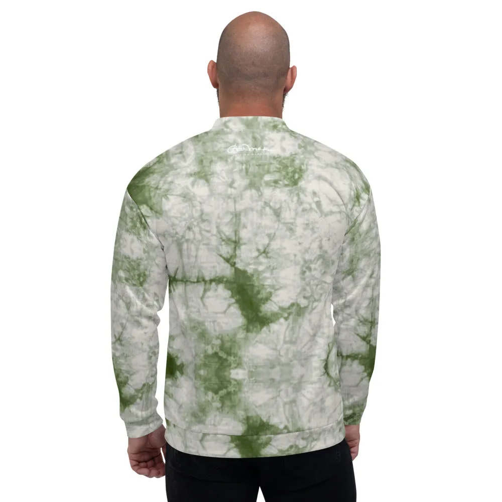 Recycled Unisex Bomber Jacket  - Sage Tie Dye - Men