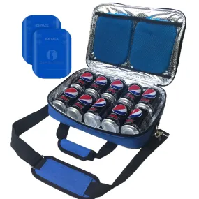 Red Suricata "Business" 10 Can Slim Cooler Bag (Blue)