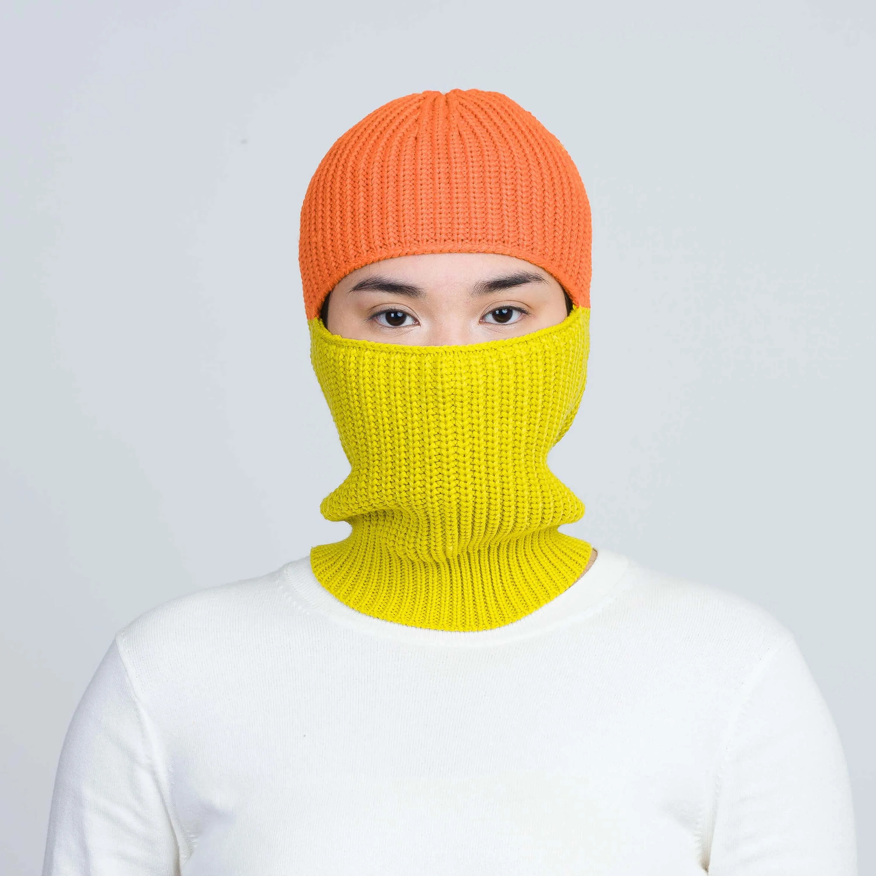 Ribbed Colorblock Balaclava