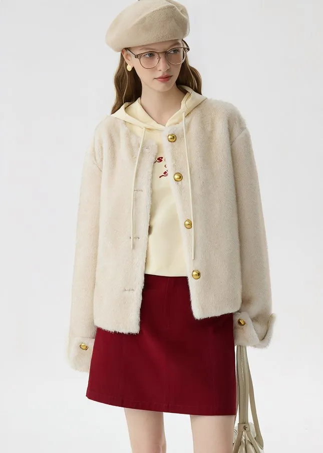 ROUND BUTTON SHORT COAT