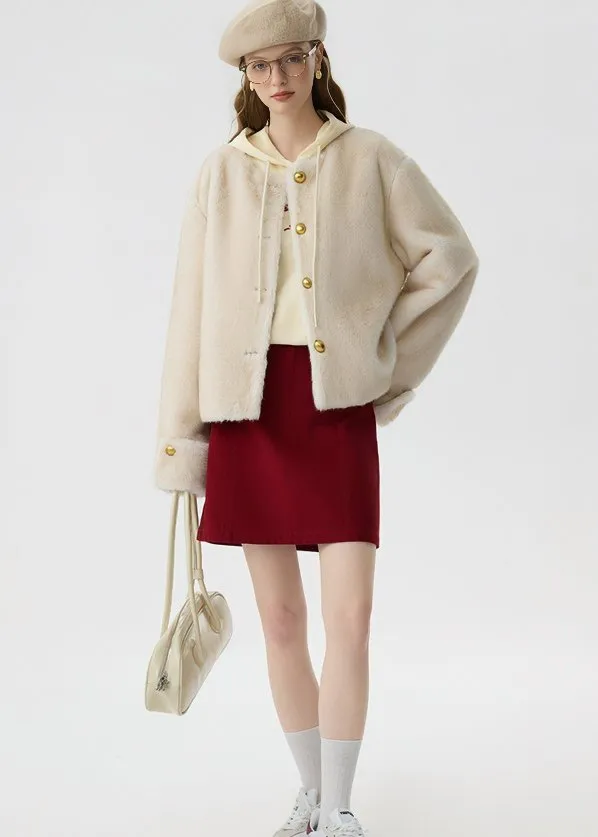 ROUND BUTTON SHORT COAT