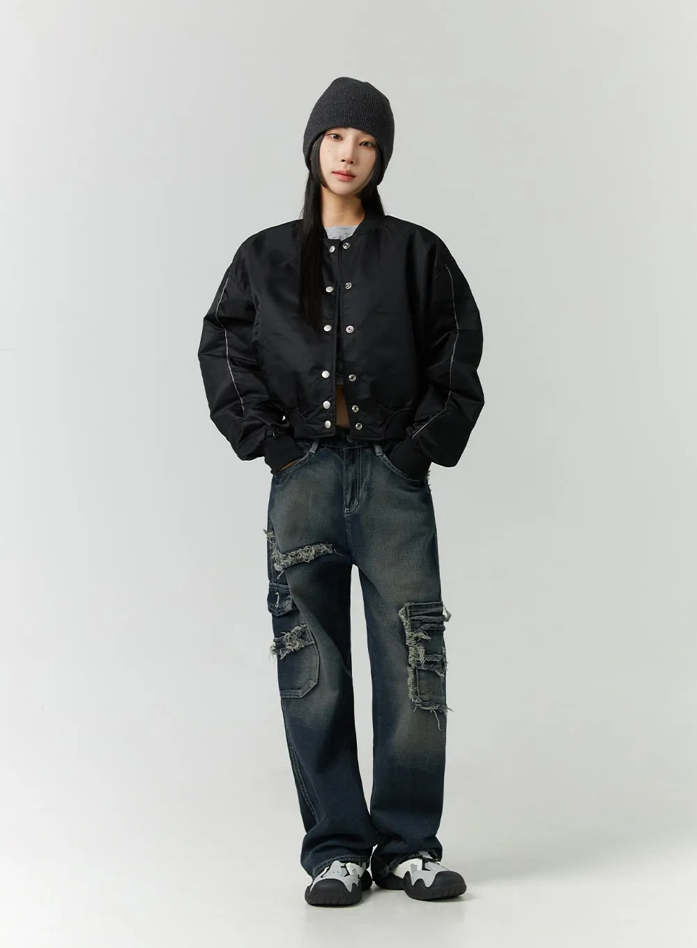 Round Neck Bomber Jacket CD301