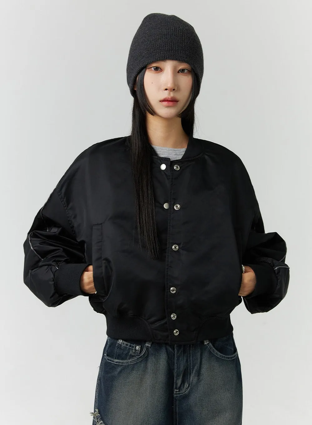 Round Neck Bomber Jacket CD301