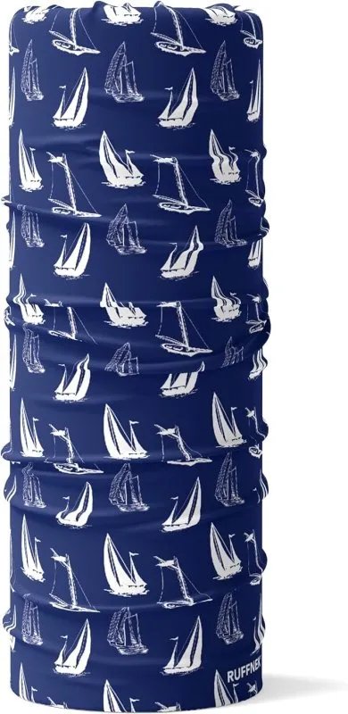 Ruffnek BLUEPRINT SAILING BOATS Multifunctional Headwear Neck warmer Snood Tube/Boating gifts/Crew Neck Gaiters - ONE SIZE for Men, Women & Children