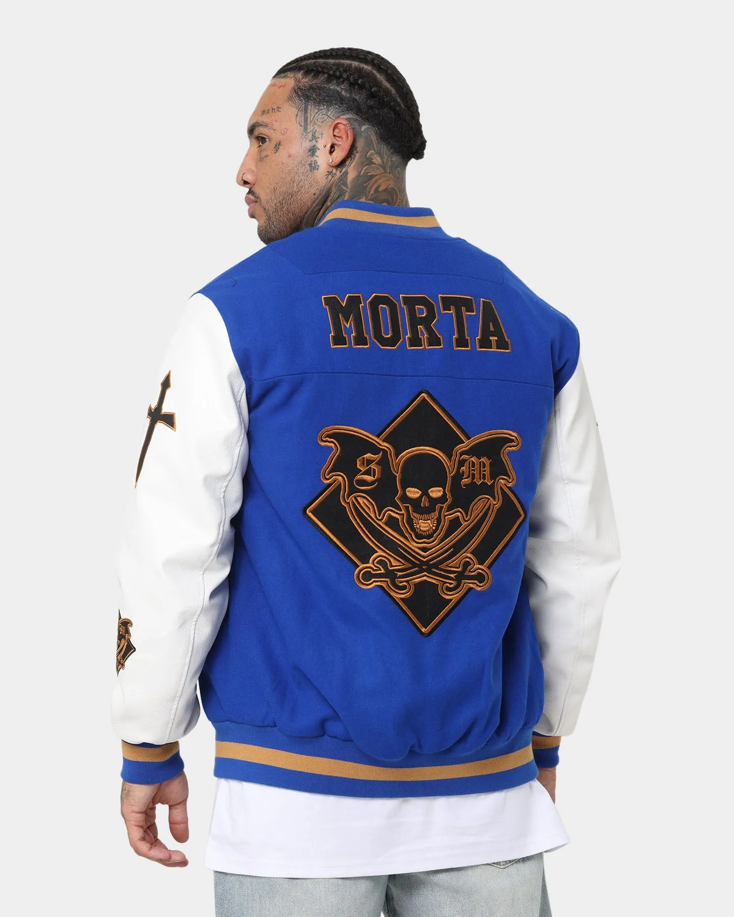 Saint Morta Graveyard Varsity Jacket Royal