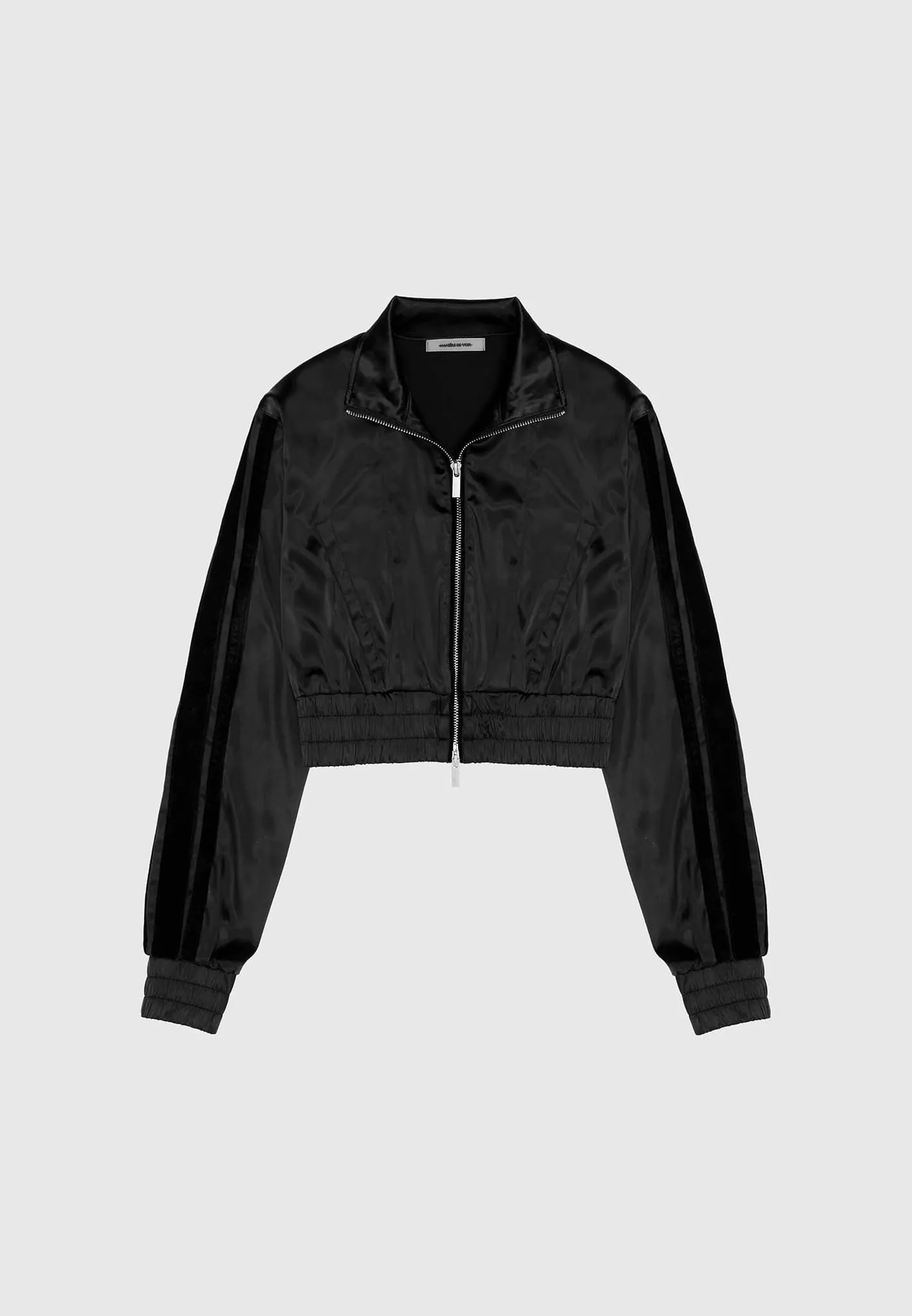 Satin Track Jacket - Black