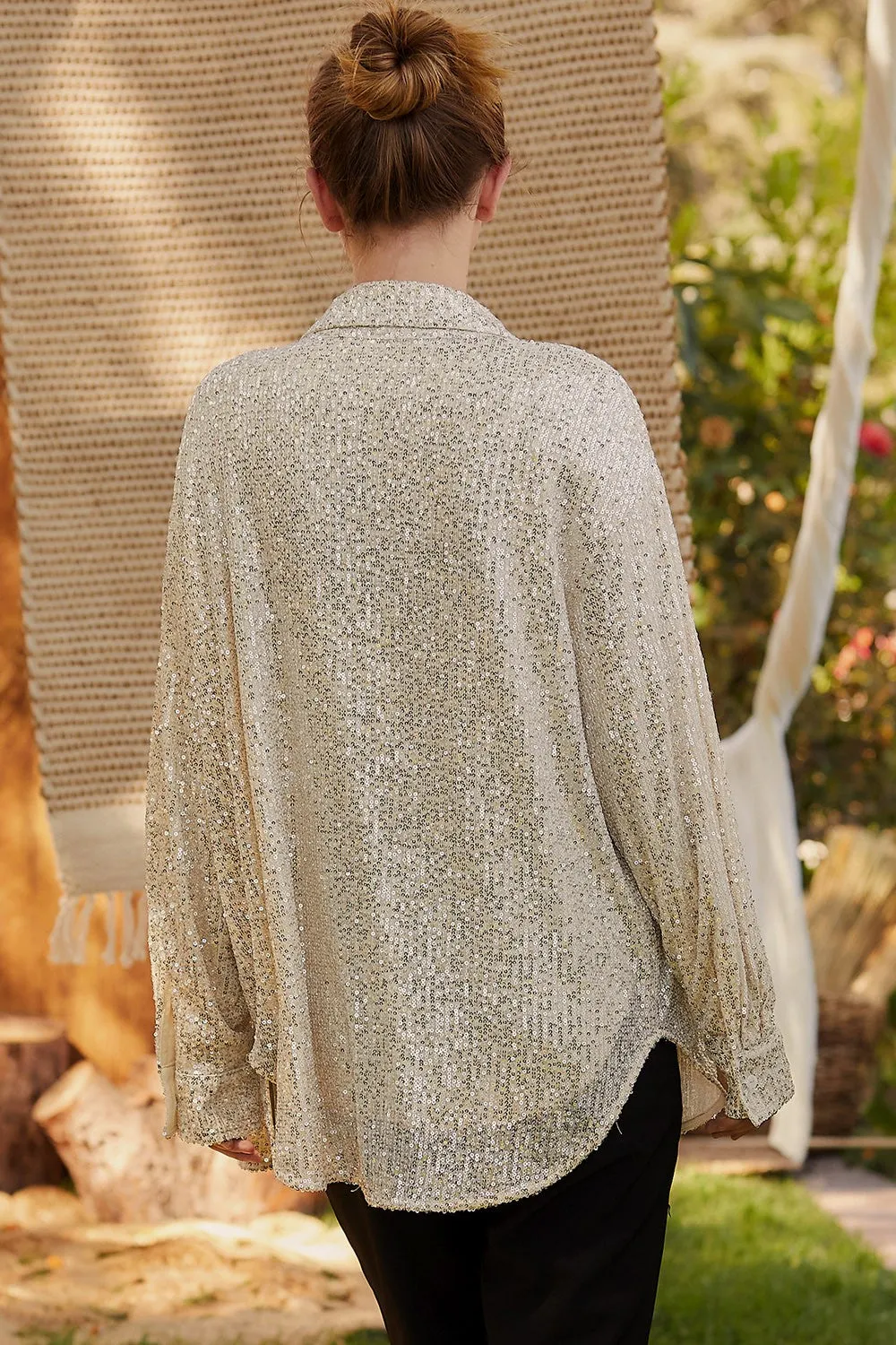 Shooting Star Sequin Oversized Shirt