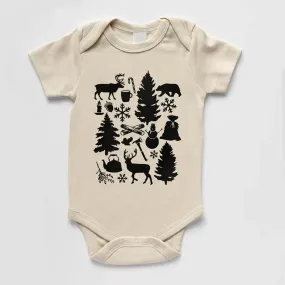 Short Sleeve Graphic Bodysuit, Cozy Christmas