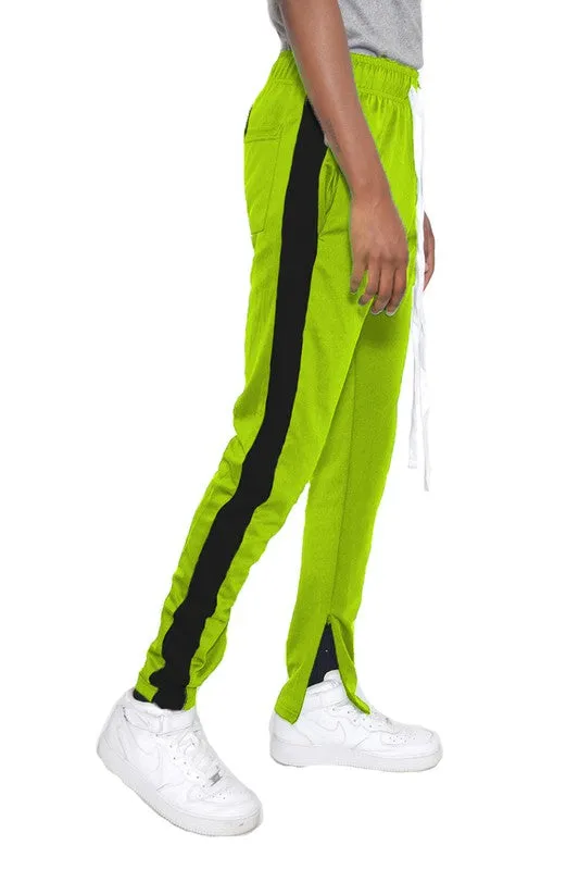 SINGLE STRIPE ANKLE ZIPPER TRACK PANTS