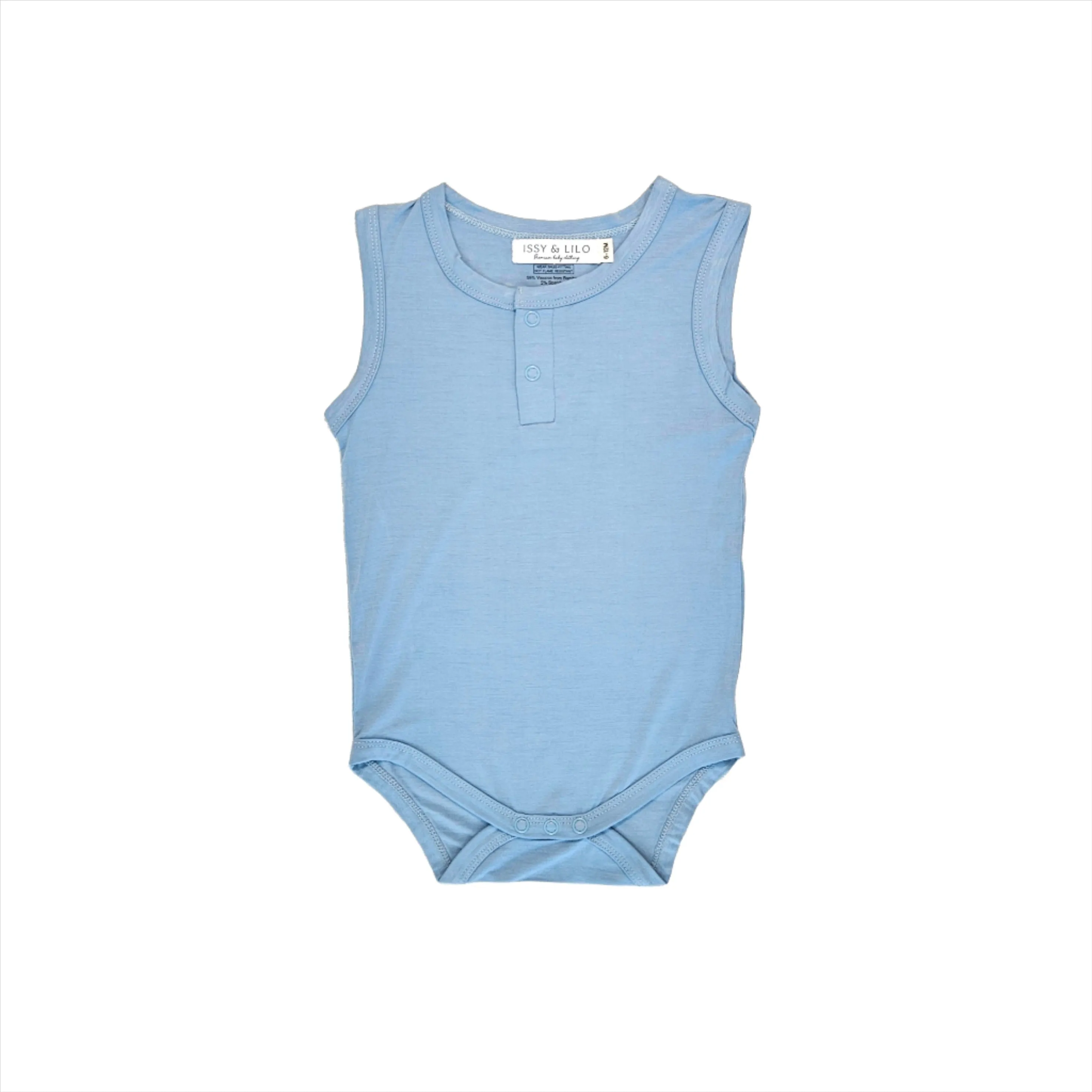 Sleeveless Bamboo Bodysuit - Blue