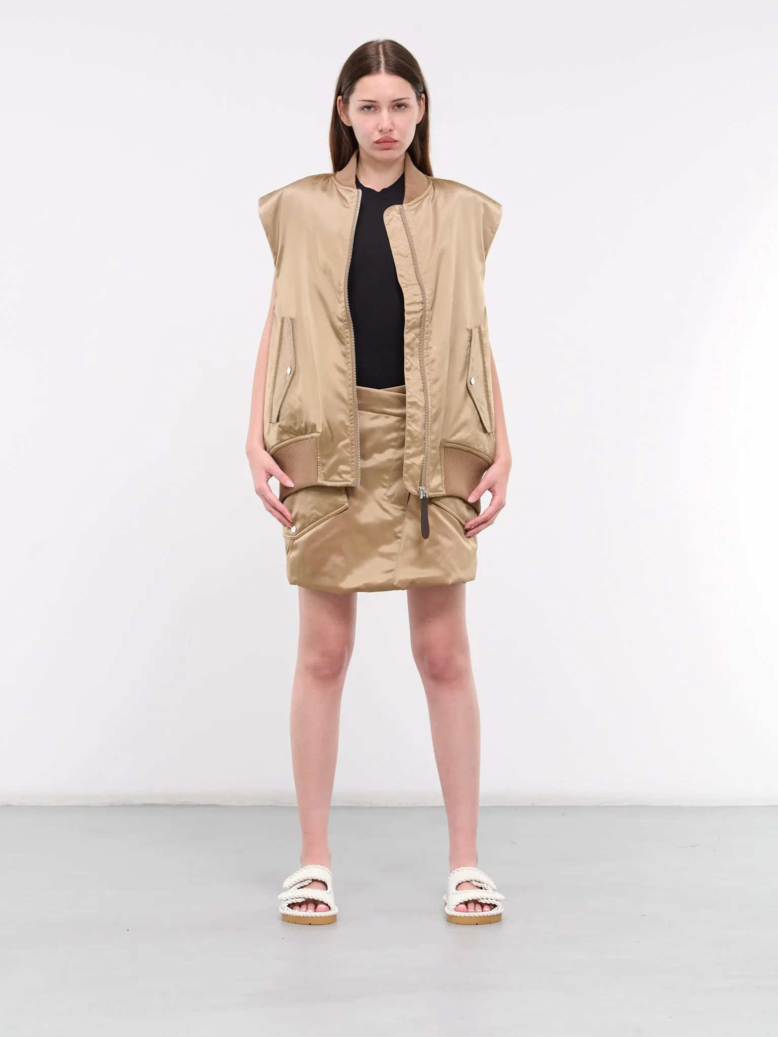 Sleeveless Bomber Jacket (JK0310-PG1535-BEIGE)