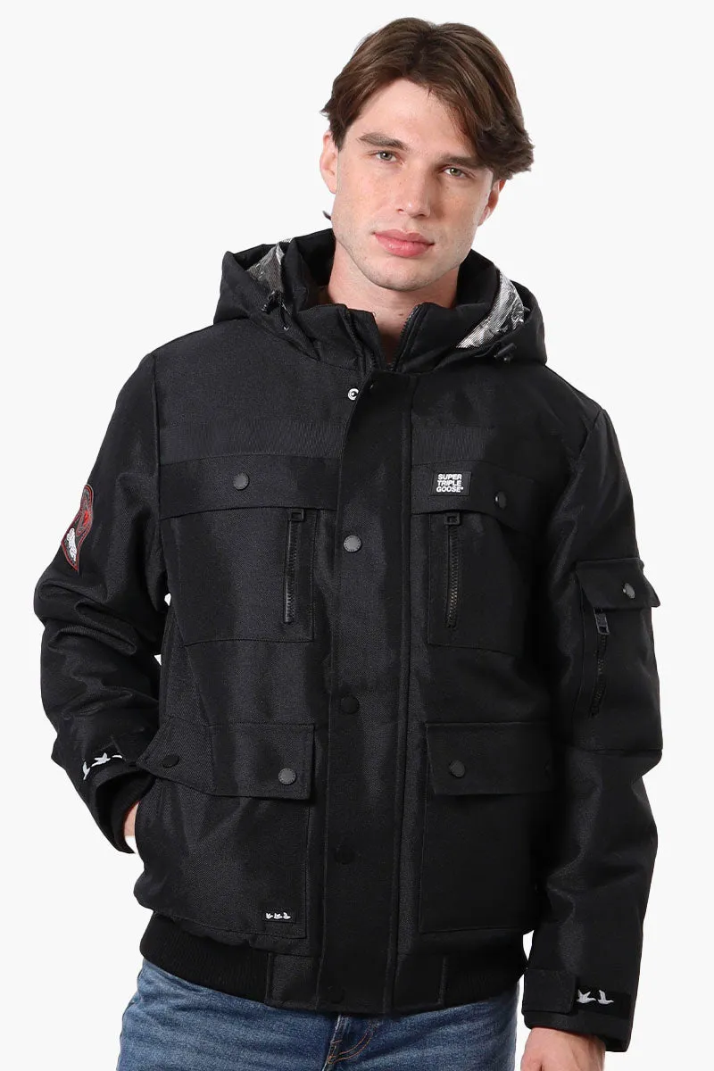 Super Triple Goose Heat Retention Lining Bomber Jacket - Black