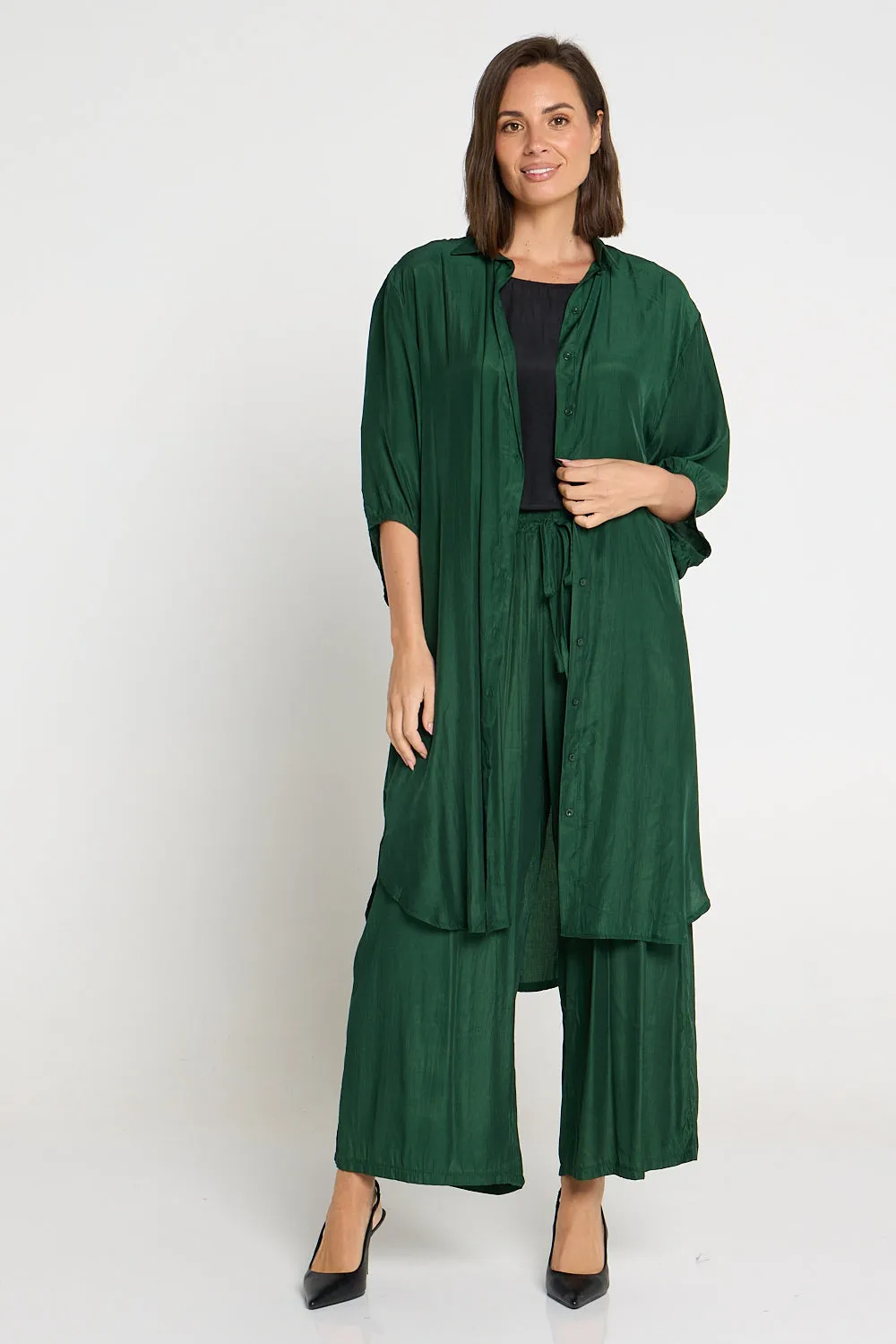 Tamara Extra Long Comfort Shirt - Forest