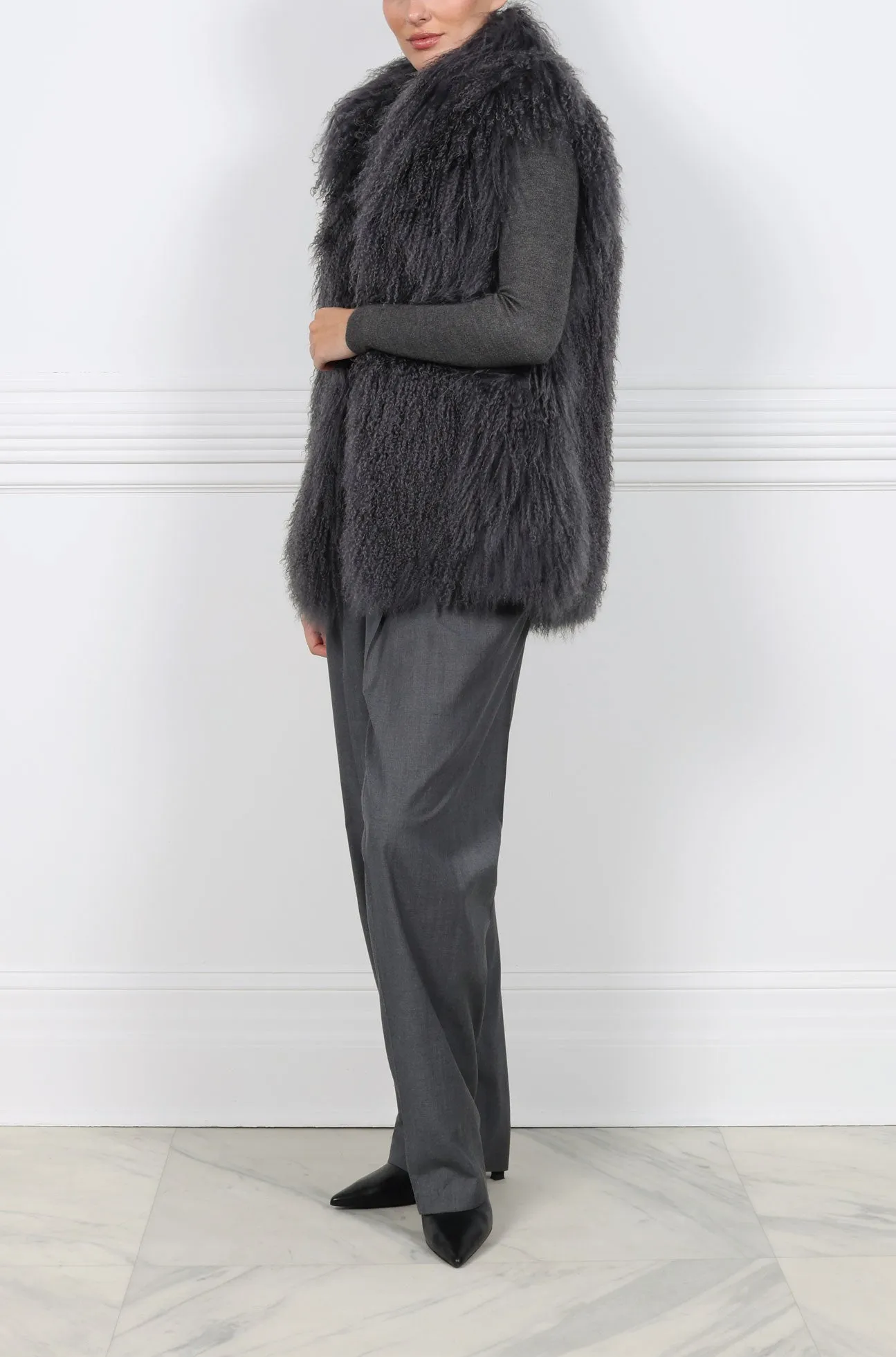 The Nina Curly Shearling Vest