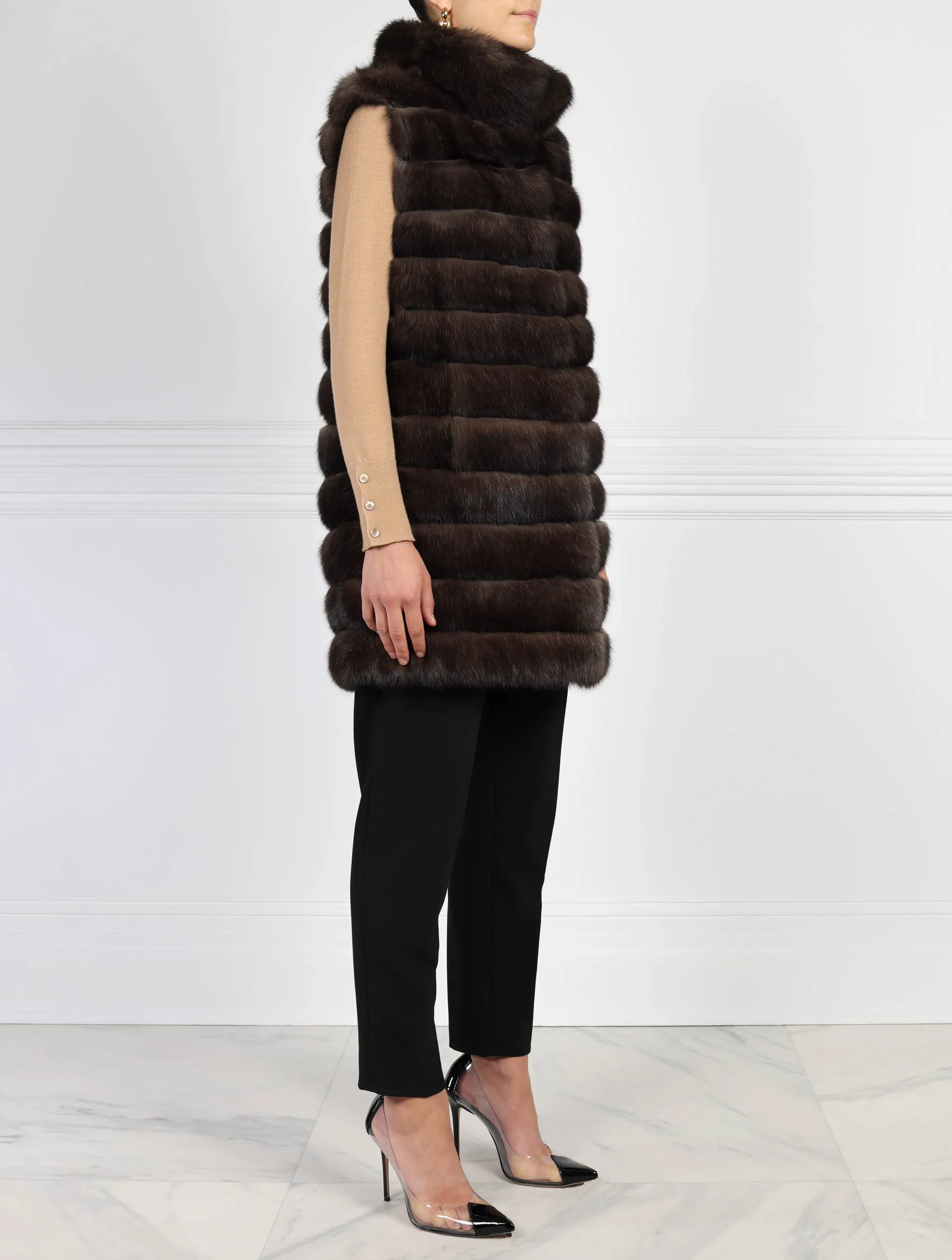 The Oaklynn Sable & Suede Fur Vest