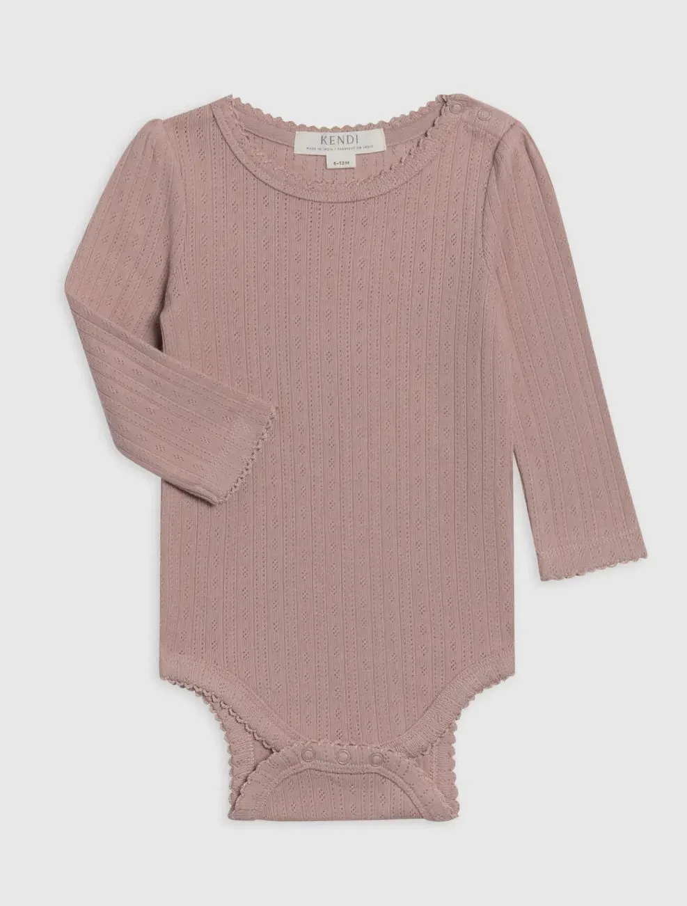 Thea Pointelle Long Sleeve Bodysuit - Wren