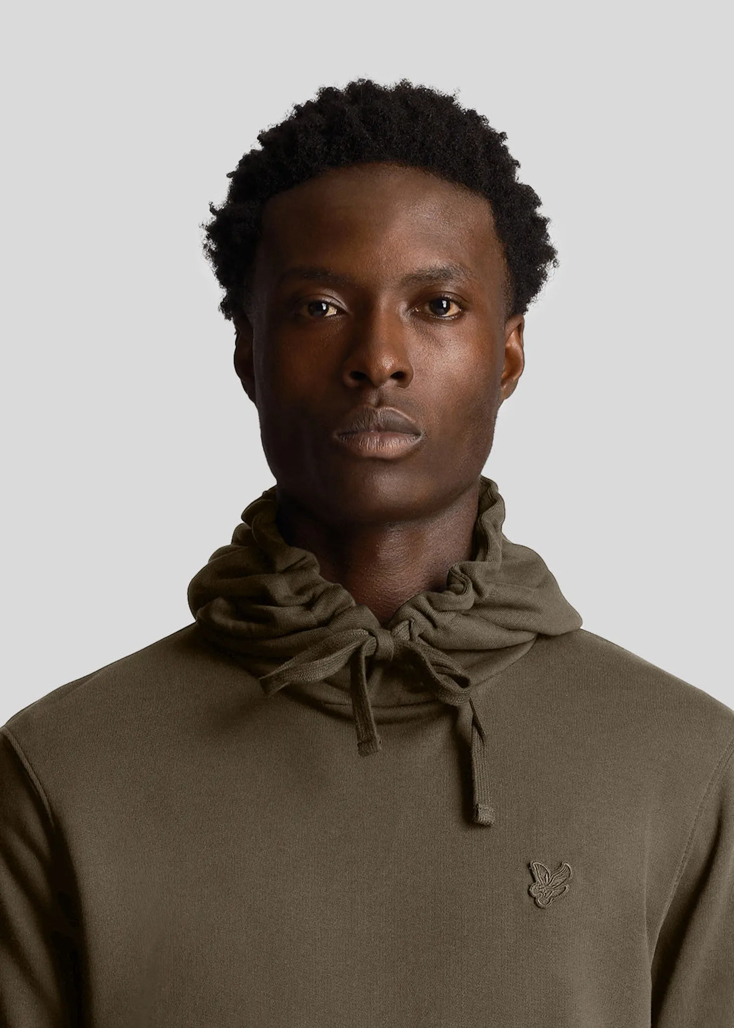 Tonal eagle pullover hoodie - olive