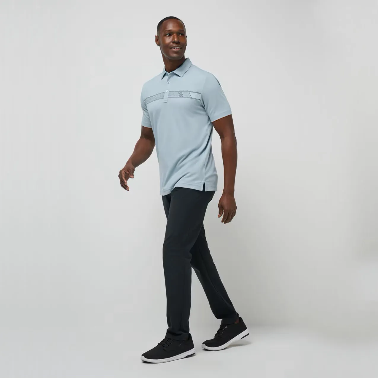 Travis Mathew Fresh Catch Golf Shirt - Heather Dusty Blue