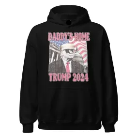 Trump Hoodie Daddy's Home Trump 2024 Midweight Blended Cotton Soft Pullover