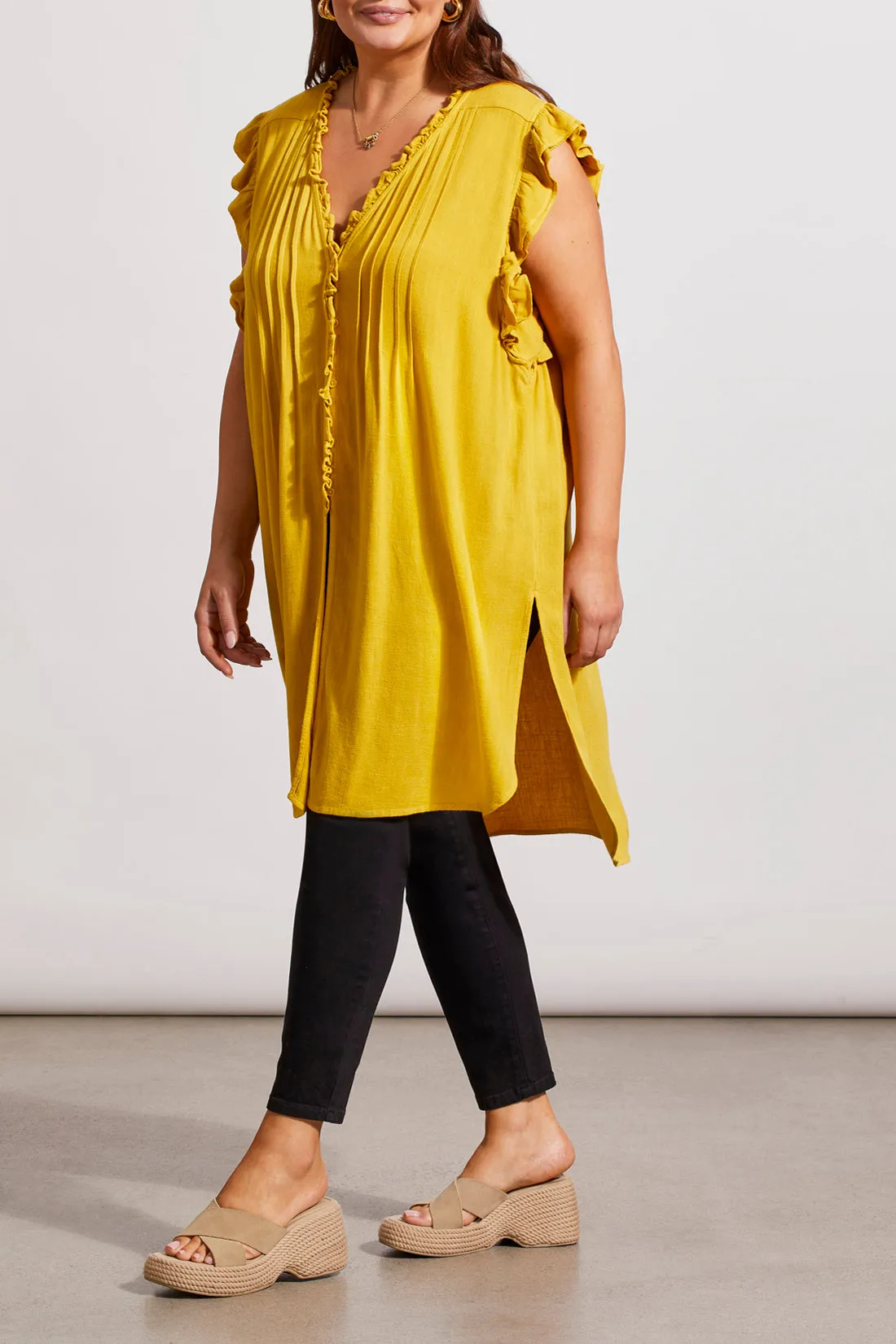 Two Way Sleeveless Tunic with Frills