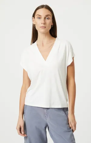 V-NECK SHIRT IN ANTIQUE WHITE