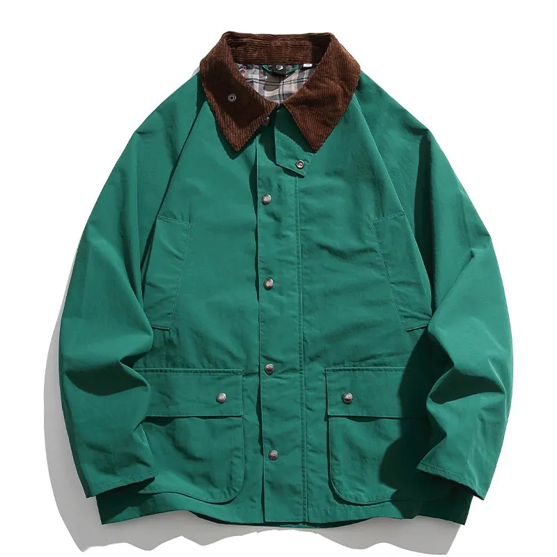 Vintage Windbreaker Jackets For Men - High Quality Casual Lapel Cargo Coat