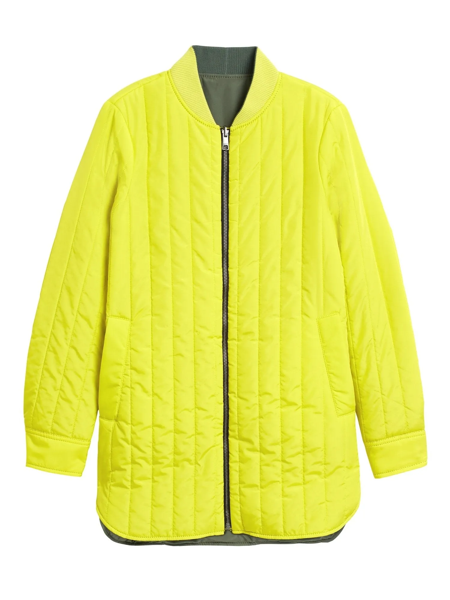 Water-Resistant Reversible Jacket in Green & Neon Yellow