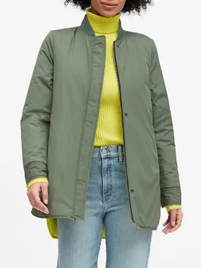 Water-Resistant Reversible Jacket in Green & Neon Yellow