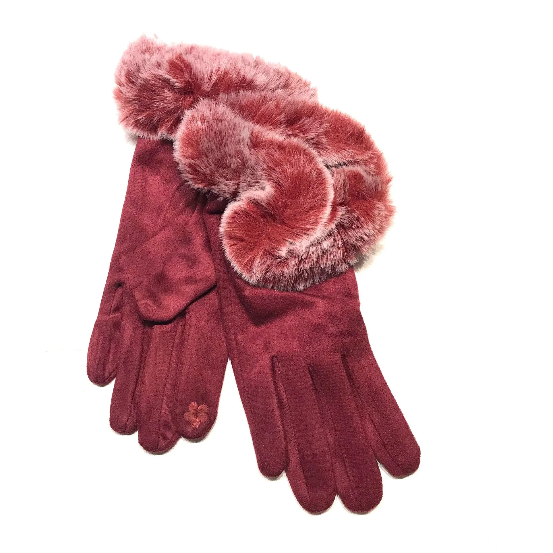 Wavy Fur Cuff Gloves