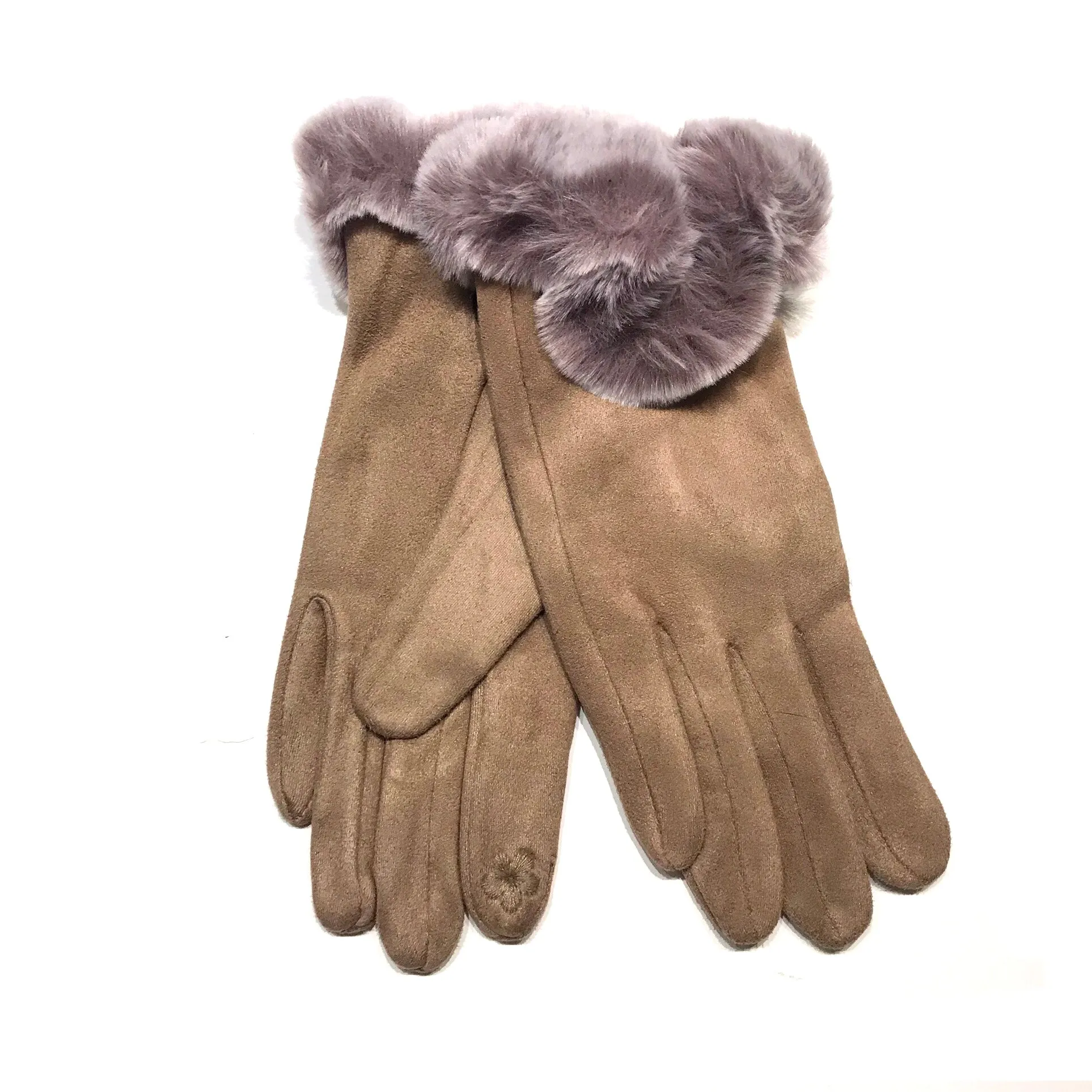 Wavy Fur Cuff Gloves