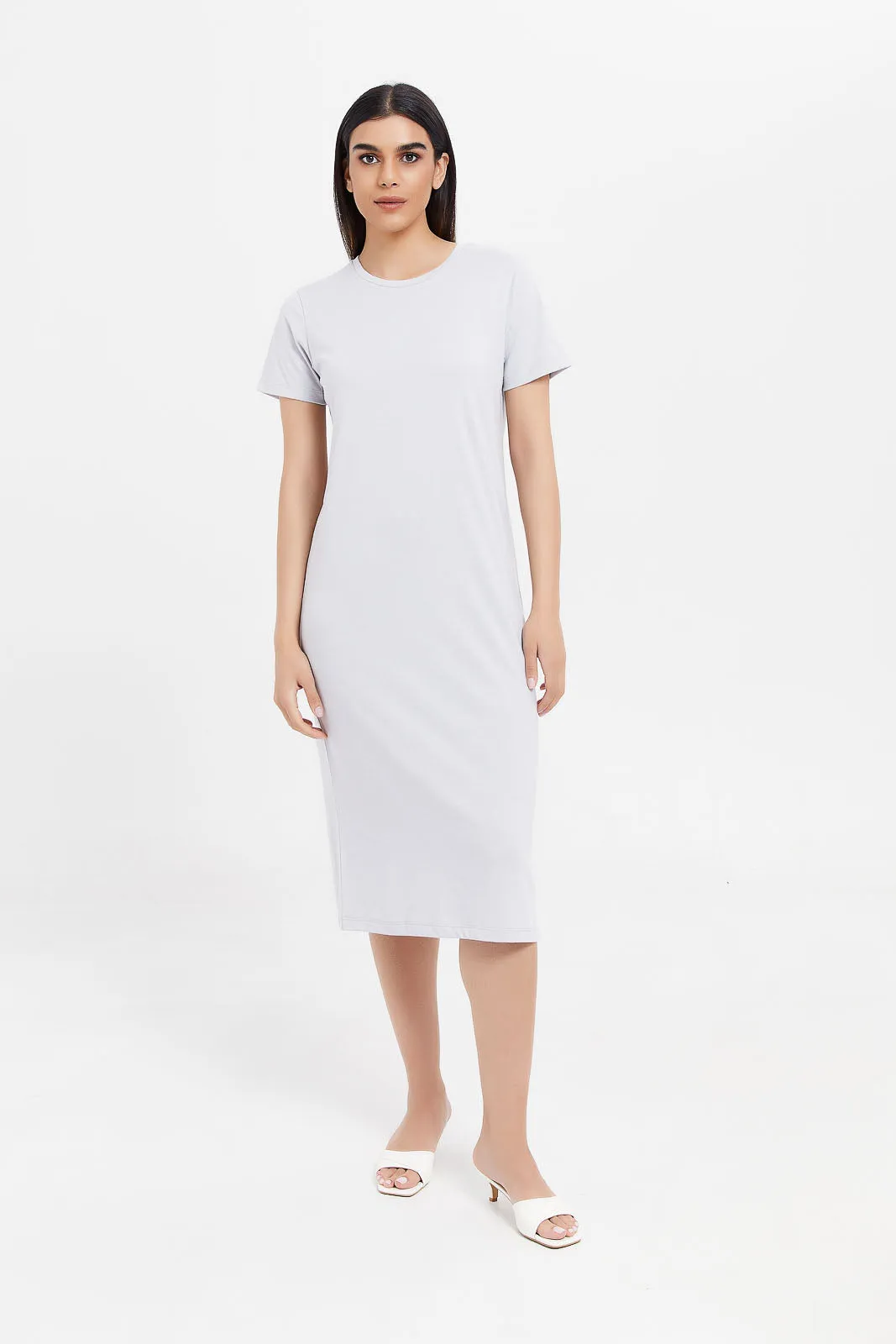 Women Ecru T-Shirt Dress