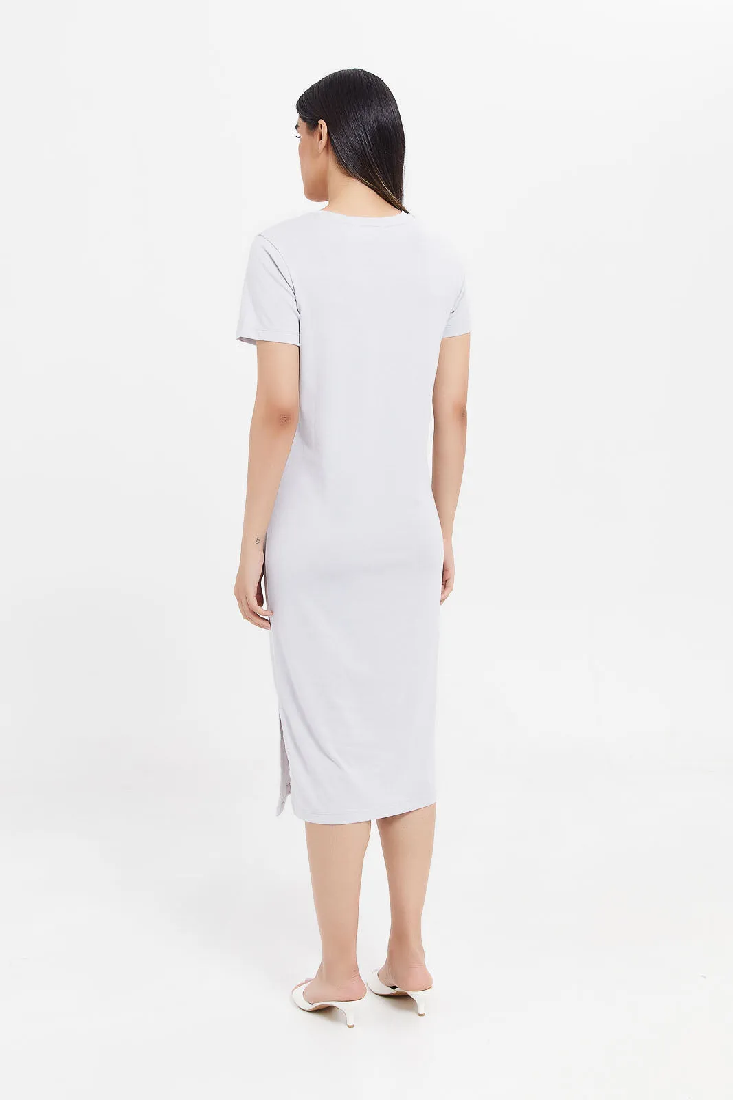 Women Ecru T-Shirt Dress