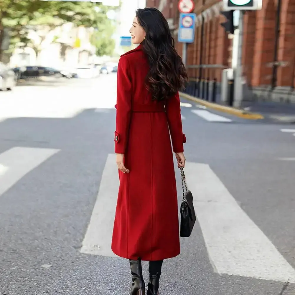 Women‘s Coat Winter Korean Fashion Long Coated Thickened Woolen Winter