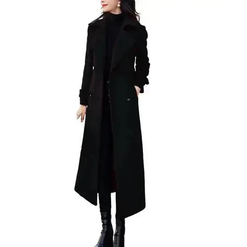 Women‘s Coat Winter Korean Fashion Long Coated Thickened Woolen Winter