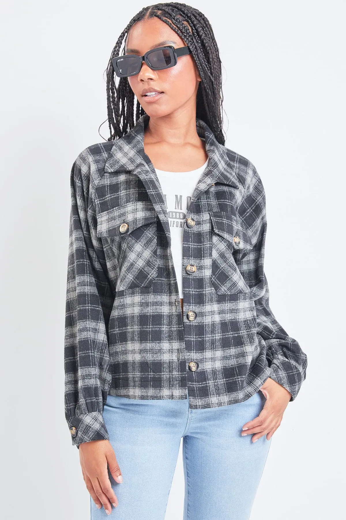 Women's Cropped Boxy Fit Shacket