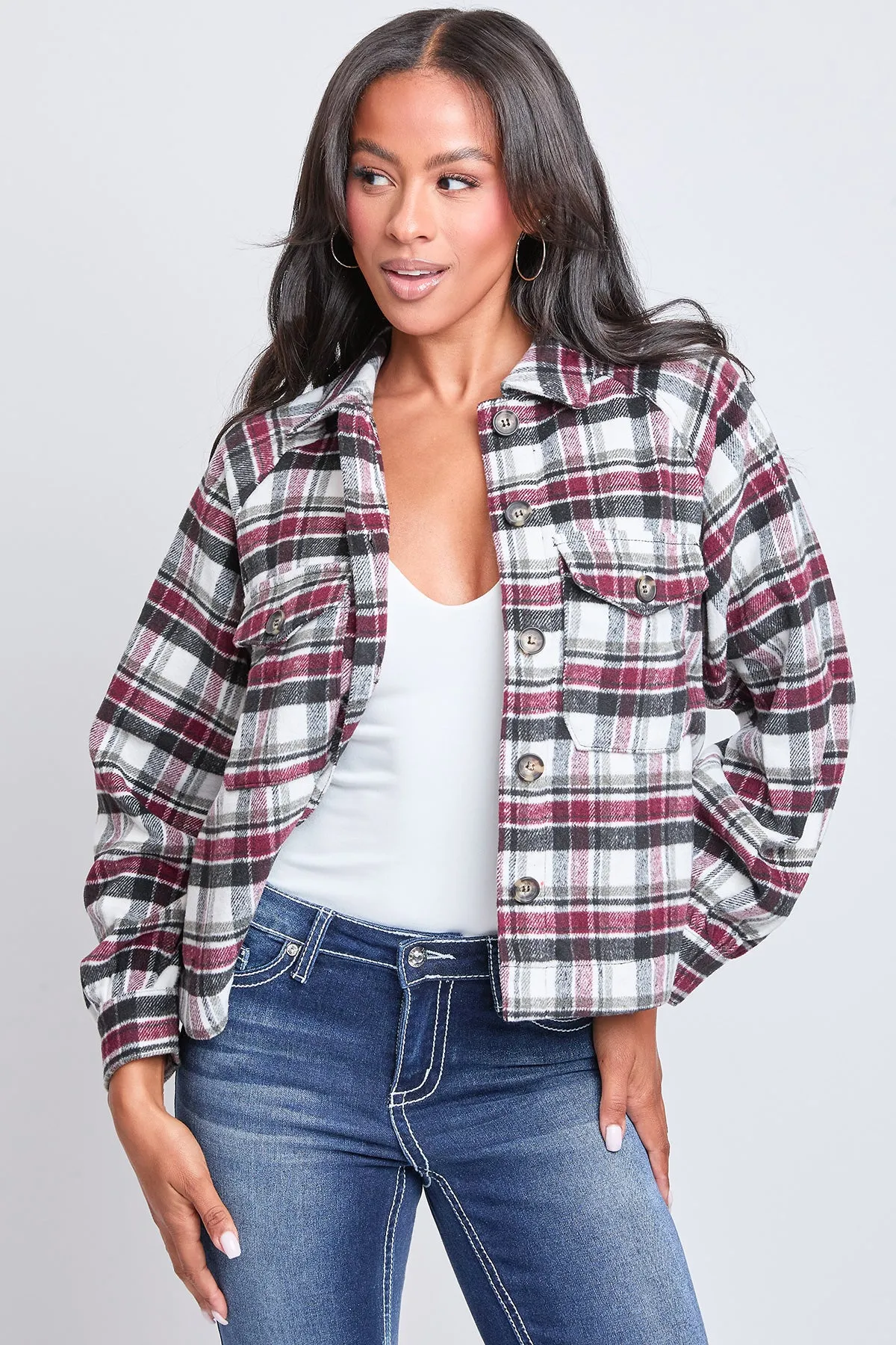 Women's Cropped Boxy Fit Shacket