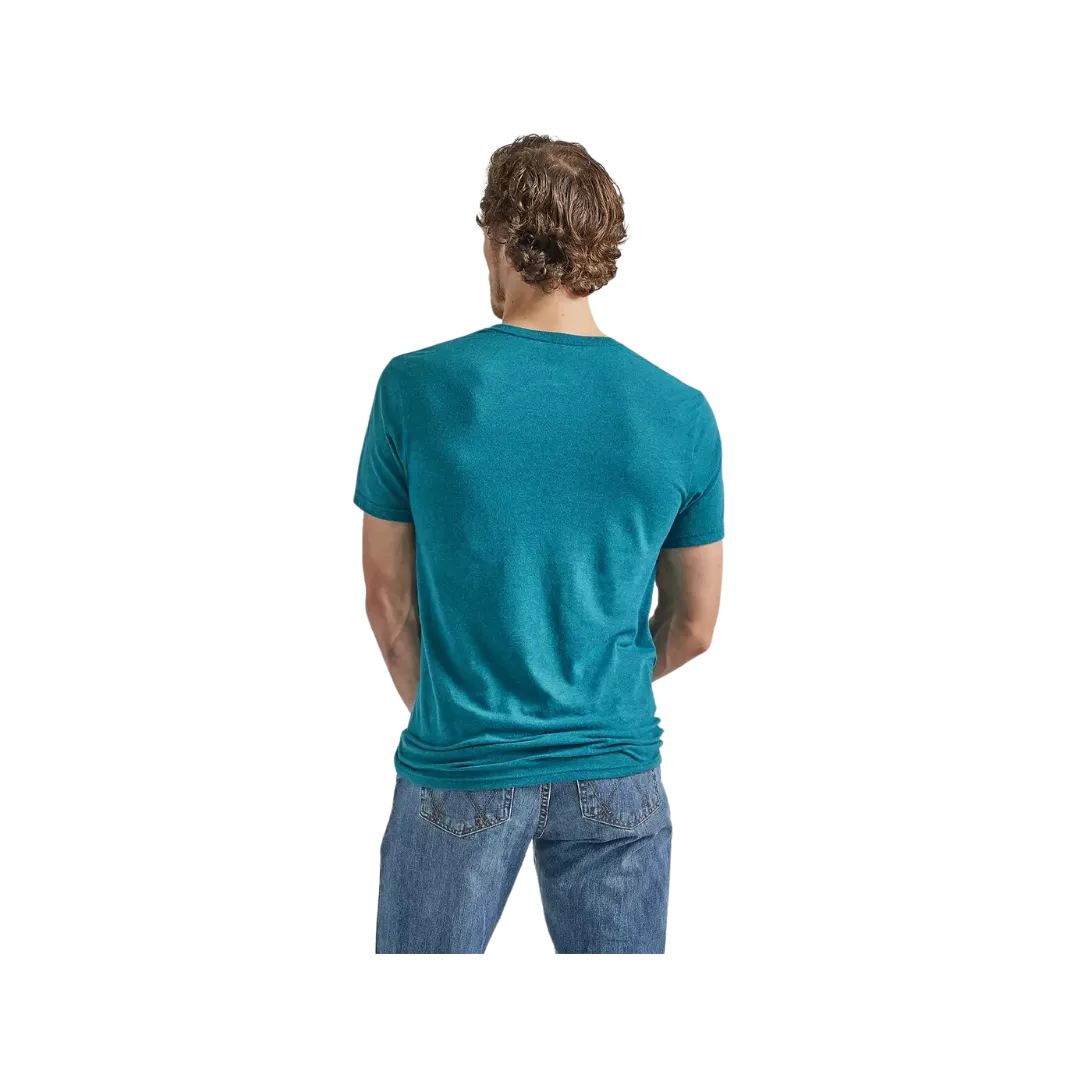 Wrangler Men's Yellowstone Dutton Ranch Short Sleeve In Cyan Pepper T Shirt